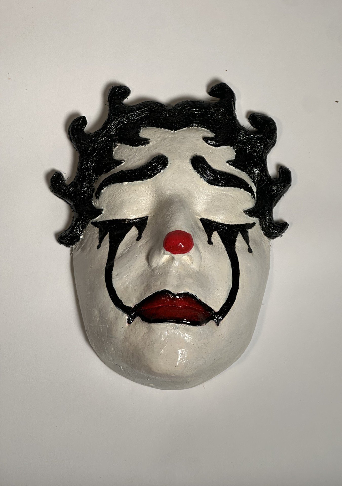 Clown — A plaster and acrylic paint sculpture, 2025