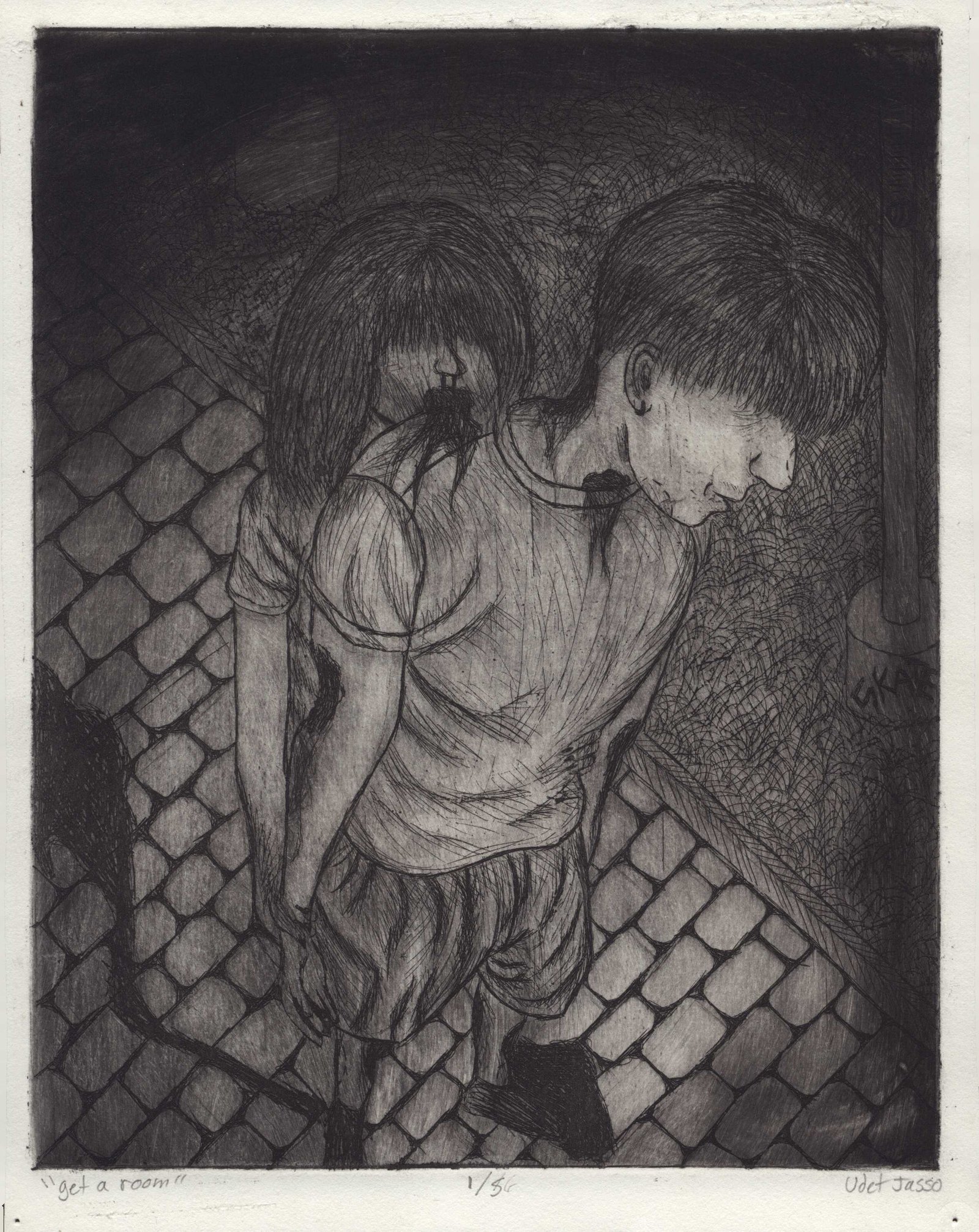 Get a Room — A scanned ink drawing exploring line and form, 2026